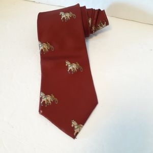 Vintage Roland Jockey Horse Racing Italian Silk Custom Necktie Rare